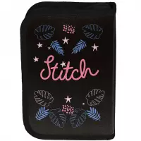 2.  Paso Piórnik Dwuklapkowy bez Wyposażenia Stitch Black DS26YY-P001BW