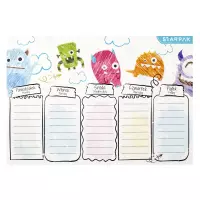5. Starpak Plan Lekcji z Tabliczką Mnożenia A5 Monster 495016
