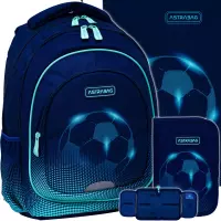 1. AstraBag Zestaw Szkolny 3el. Football Light Plecak AB330 502025019 + Worek 507025009 + Piórnik 503025023
