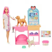 1. Mattel Barbie Zestaw U Weterynarza Gips Dla Zwierzaczków JFX93