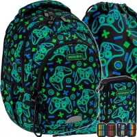 1. AstraBag Zestaw Szkolny Game On 3el. Plecak AB330 502026019 + Worek 507026010 + Piórnik 503026031