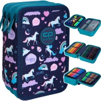 5. CoolPack Jumper 3 Piórnik Trzykomorowy Z Wyposażeniem Happy Unicorn E67549