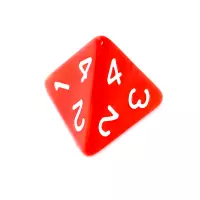 8. Komplet kości REBEL RPG - Perłowe - Czerwone