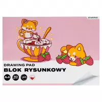 8. Starpak Blok Rysunkowy A4 Biały Kawaii 1szt 592247