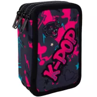 1. CoolPack Jumper 3 Piórnik Trzykomorowy Z Wyposażeniem K-Pop Dark F067036
