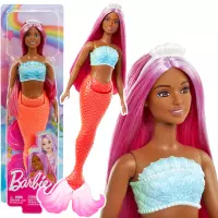 2. Mattel Barbie Lalka Syrenka Koralowy Ogon HRR04 