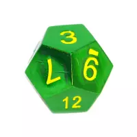 7. Komplet kości REBEL RPG - Metal - Zieleń z żółtymi numerami