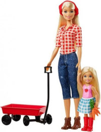 1. Mattel Barbie Zestaw Lalka Barbie + Siostra Chelsea Na Farmie GCK84