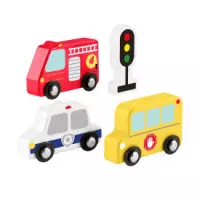 3. Mattel Samochody Drewniane Zestaw JCY32 PUD10