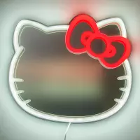 4. Lampka Neonowa Ścienna Lusterko LED - Hello Kitty