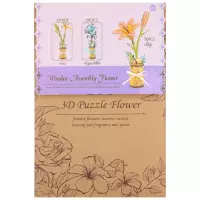 1. Mega Creative Puzzle Drewniane 3D Kwiaty 590288