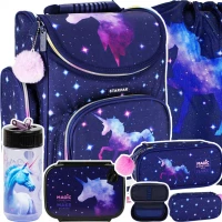 1. Starpak Zestaw Szkolny Unicorn Galaxy 5el. Tornister 531575 + Piórnik 531576 + Worek 531584 + 486109 + 542191