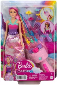 2. Barbie Dreamtopia Lalka Księżniczka Zakręcone Pasemka + Akcesoria HNJ06