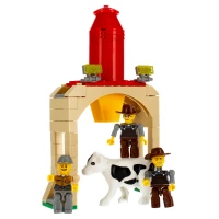 8. Mega Creative Alleblox Klocki Konstrukcyjne Farma Traktor z Przyczepą Ładowarka 478255