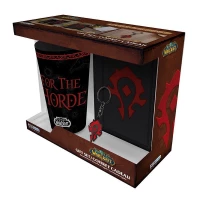 1. Zestaw Prezentowy World of Warcraft: szklanka XXL + brelok + notatnik "Horde" - ABS