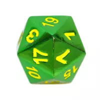 4. Komplet kości REBEL RPG - Metal - Zieleń z żółtymi numerami