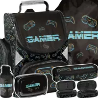 1. Paso Zestaw Szkolny 5el Gamer Tornister PP26GM-525 + Piórnik PP26GM-013 + Worek PP26GM-712