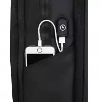 5. R-Bag Plecak Męski na Laptopa 15" z USB Forge Black Z061