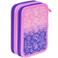 6. AstraBag Piórnik Trzykomorowy z Wyposażeniem AC31 Kitty 503026008