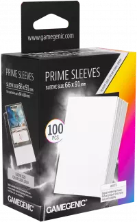 1. Gamegenic: Prime Sleeves (66x91 mm) - Koszulki na Karty - White - 100 sztuk