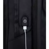 10. R-Bag Plecak Męski na Laptopa 15" z USB Forge Black Z061