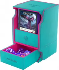 2. Gamegenic: Watchtower 100+ XL Convertible -  Pudełko na Karty - Teal/Pink