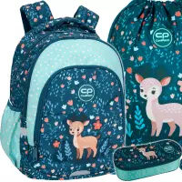 1. CoolPack Zestaw Szkolny Deer 3el. Plecak Prime Pro F162962 + Worek F159962 + Piórnik F062962