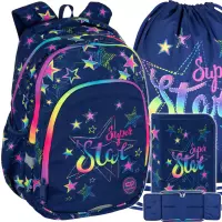 1. CoolPack Zestaw Szkolny Stars 3el. Plecak Prime Pro F162960 + Worek F159960 + Piórnik F076960