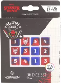 3. Gamegenic: Stranger Things - D6 Dice Set - Hellfire Club (12x)