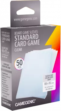 1. Gamegenic: Board Game Sleeves - Standard (66x91 mm) - Koszulki na Karty - Clear - 50 sztuk