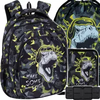 1. CoolPack Zestaw Szkolny Dinopark 3el. Plecak Fast F163966 + Worek F159966 + Piórnik F076966