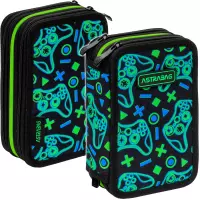 1. AstraBag Piórnik Trzykomorowy z Wyposażeniem AC31 Game On 503026029