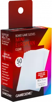 1. Gamegenic: Board Game Sleeves - Mini European (46x71 mm) - Koszulki na Karty - Clear - 50 sztuk
