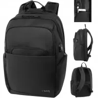 7. R-Bag Plecak Męski na Laptopa 15" z USB Hold Black Z211