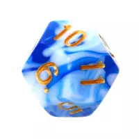 6. Komplet kości REBEL RPG - Dwukolorowe - Niebiesko-białe 