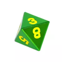 2. Komplet kości REBEL RPG - Metal - Zieleń z żółtymi numerami