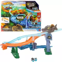 6. Mattel Hot Wheels Racerverse Jurassic World Crash & Splash Dinopościg Tor Wyścigowy JFP32