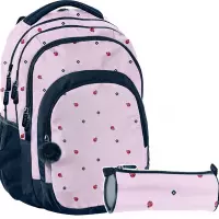 1. BeUniq Zestaw Szkolny 2el. Ladybug Plecak BU26BI-2706 + Piórnik BU26BI-003