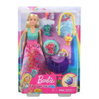 7. Mattel Barbie Dreamtopia Baśniowe Przedszkole Lalka Księżniczka + Smoki + Szczeniak + Akcesoria GJK51