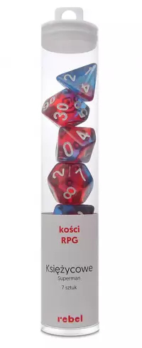 1. Komplet kości REBEL RPG - Kamienie Księżycowe - Superman