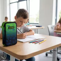 4. AstraBag Piórnik AC21 Dwukomorowy z Wyposażeniem Ombre Football 503026068