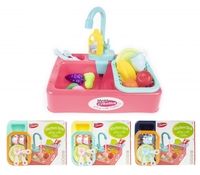 9. Mega Creative Zlewozmywak Kran z Lejącą się Wodą Nella + Akcesoria Różowy 470582