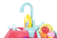 6. Mega Creative Zlewozmywak Kran z Lejącą się Wodą Nella + Akcesoria Różowy 470582