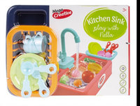 1. Mega Creative Zlewozmywak Kran z Lejącą się Wodą Nella + Akcesoria Różowy 470582