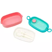 3. Astra Aqua Pure Śniadaniówka ze Sztućcami Różowo-Miętowa 511025027