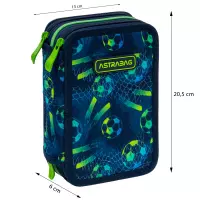 5. AstraBag Piórnik Trzykomorowy z Wyposażeniem AC31 Football 503026034
