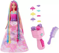 4. Barbie Dreamtopia Lalka Księżniczka Zakręcone Pasemka + Akcesoria HNJ06