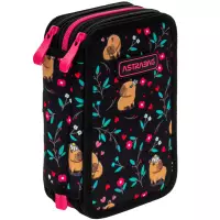 9. AstraBag Piórnik Trzykomorowy z Wyposażeniem AC31 Flower Capy 503026019