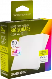 1. Gamegenic: Board Game Sleeves - Big Square (82x82 mm) - Koszulki na Karty - Clear Matte - 50 sztuk