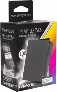 1. Gamegenic: Prime Sleeves (66x91 mm) - Koszulki na Karty - Black - 100 sztuk